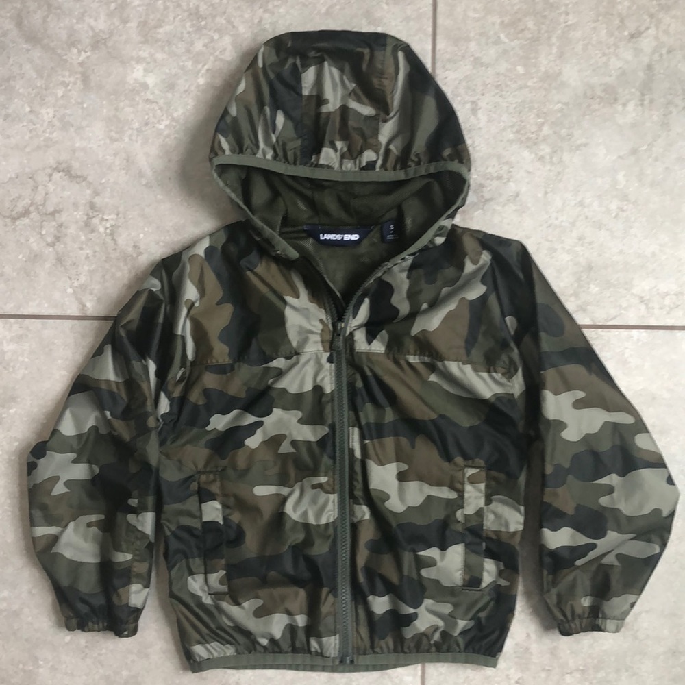 Lands’ End Boys Camo Raincoat
